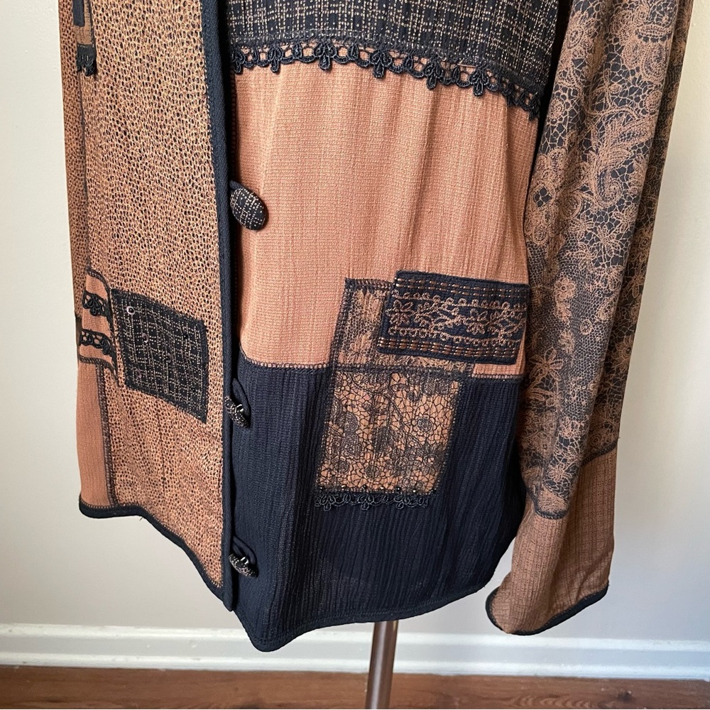 Vtg Koret Jacket Women's 16w Patchwork Button Up … - image 6